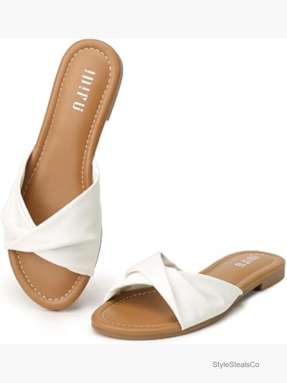 Women's Flat Sandals - Dressy Comfortable Slides Open Toe Cute Casual